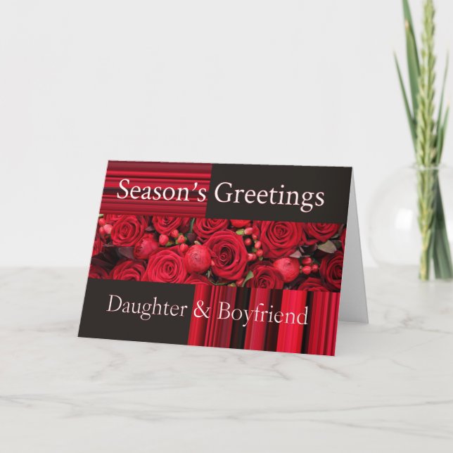Daughter und Boyfriend Frohe Weihnachtskarte Feiertagskarte (Vorderseite)