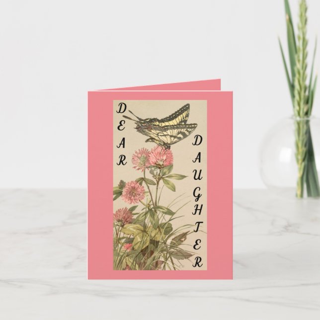 Daughter Vintag Geburtstagskarte Karte (Vorderseite)