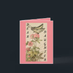 Daughter Vintag Geburtstagskarte Karte<br><div class="desc">Hübsches, Vintages Bild eines Schmetterlings auf rosa Blume, ist auf dieser Geburtstagskarte für eine Tochter zu sehen. An der Kartenvorderseite steht: "Liebe Tochter", und innen drin steht: "An deinem Geburtstag wünschen wir dir alles Gute und viel Glück, das dein Herz halten kann. Wir sind so froh, dass Sie uns geboren...</div>