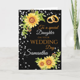 Daughter Wedding Day Glückwunschs Sonnenblume Karte