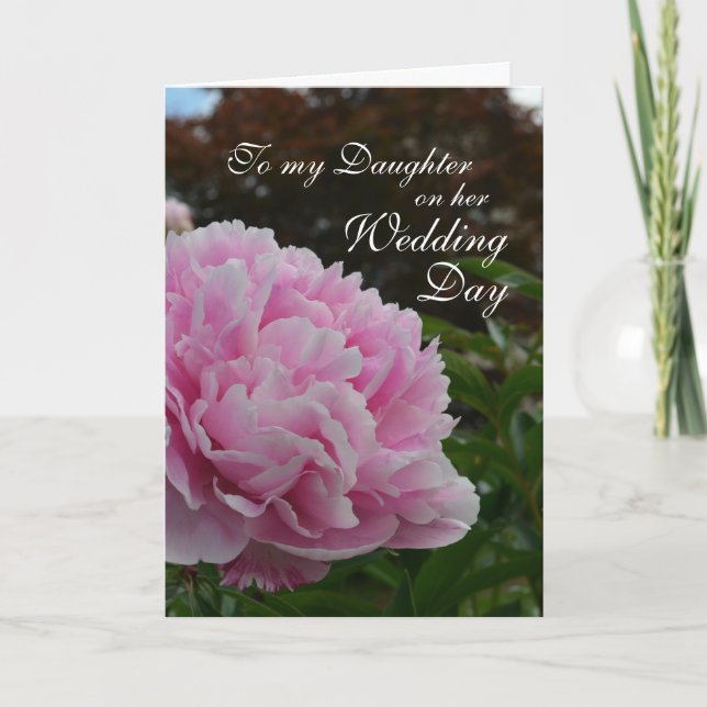 Daughter Wedding Day Peony Karte (Vorderseite)