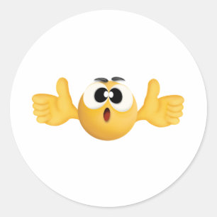 Daumen Emoji hoch, alle Farben Runder Aufkleber