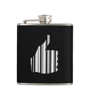 DAUMEN HOCH BAR CODE Daumengesten-Musterdesign Flachmann