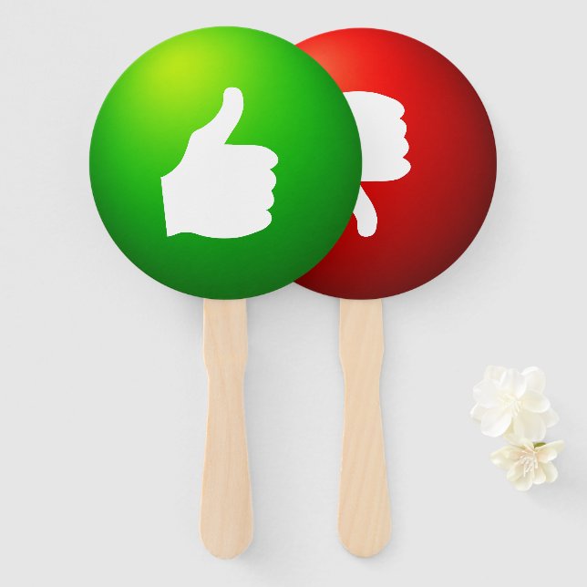 Daumen Hoch Daumen Runter Spiel Paddle Schild Fächer (Vorne und Hinten)