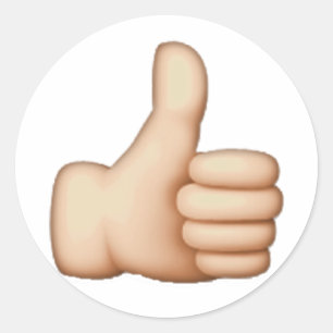 Daumen oben - Emoji Runder Aufkleber