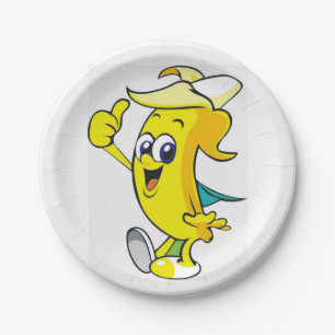 Daumen über Bananen Pappteller