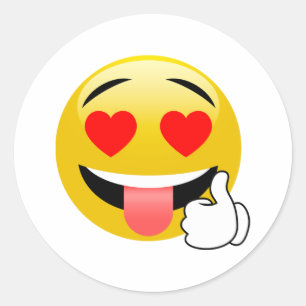 Daumen Up Herz-Augen Emoji Aufkleber
