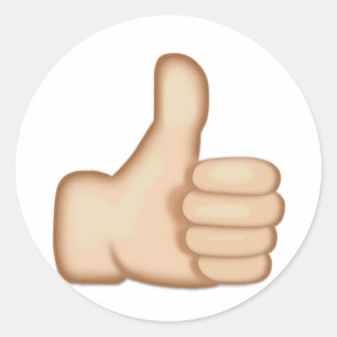 Daumen Up Zeichen Emoji Runder Aufkleber