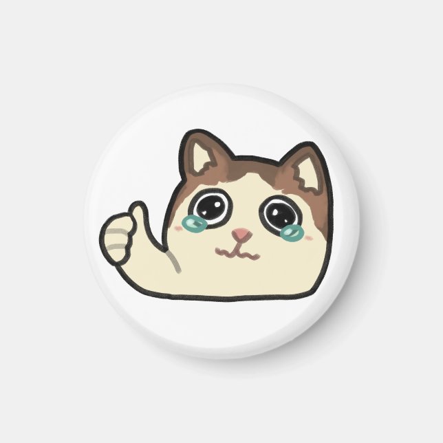 Daumen weinende Katze hoch Magnet (Vorne)