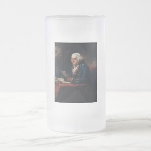 Daumenporträt, Benjamin Franklin Gründervater Mattglas Bierglas