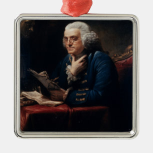 Daumenporträt von Benjamin Franklin im Weißen Haus Ornament Aus Metall