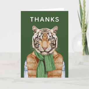 Daunenweste Tiger   Fügen Sie Ihren Text hinzu Karte