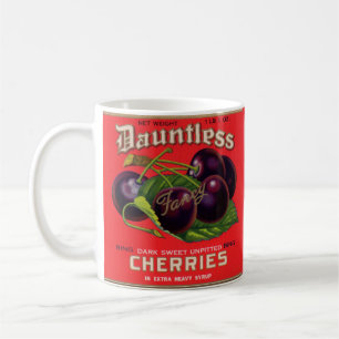 Daunlose Kirschen in schweren Sirup-Käsereien der Kaffeetasse
