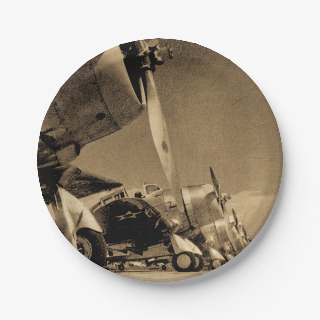 Dauntless Bomber-Flugzeuge Weltkrieg-Douglas SBD Pappteller (Vorderseite)