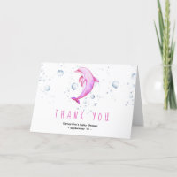 Dauphin aquarelle - Merci pour la baby shower