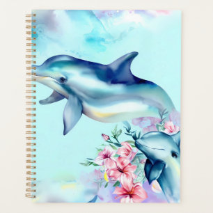 Dauphin aquarelle peint