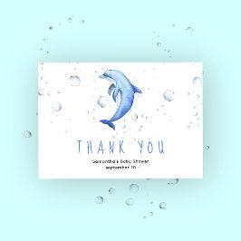 Dauphin d'aquarelle - merci baby shower
