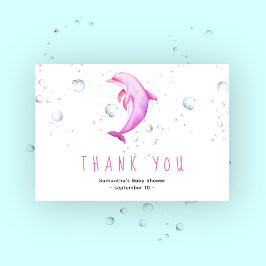 Dauphin d'aquarelle - merci baby shower