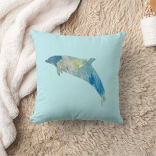 Dauphin Floride Peinture animale Jeu Oreiller