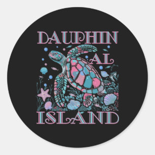 Dauphin Island Al Schildkrötenliebhaber Farbige St Runder Aufkleber