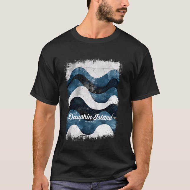 Dauphin Island Alabama Sommerurlaub Dolphin Vin T-Shirt (Vorderseite)