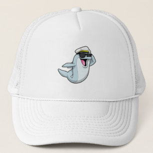 Dauphin policier avec casquette de police