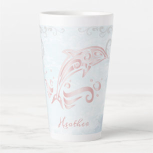 Dauphin rose Personnalisé Latte Mug