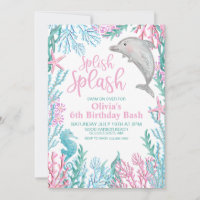 Dauphin sous la mer Invitation d'anniversaire