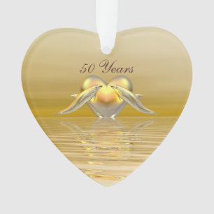 Dauphins et coeur d'or d'anniversaire