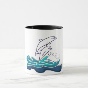 Dauphins montant la tasse combinée de sonnerie de