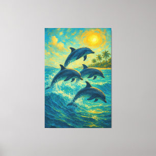 Dauphins Tropicaux – Impression sur Toile Océan