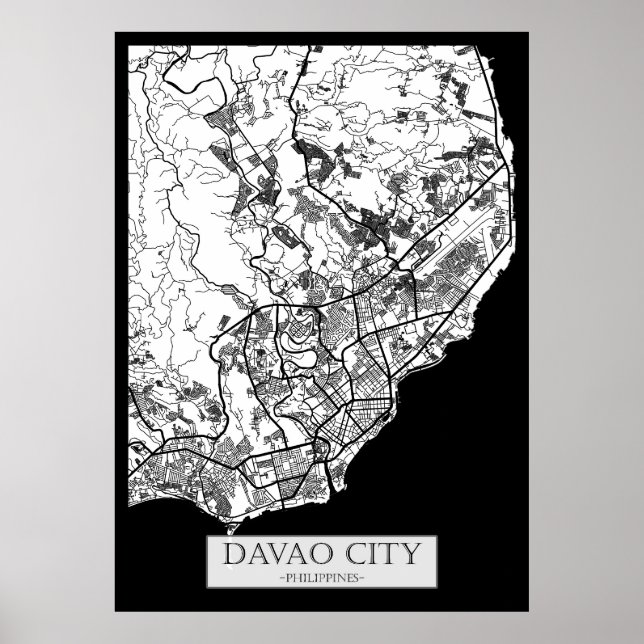 Davao City Philippines City Map Poster (Vorne)