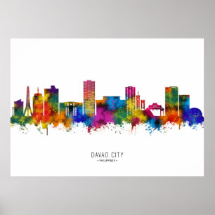 Davao City Philippines Skyline Poster
