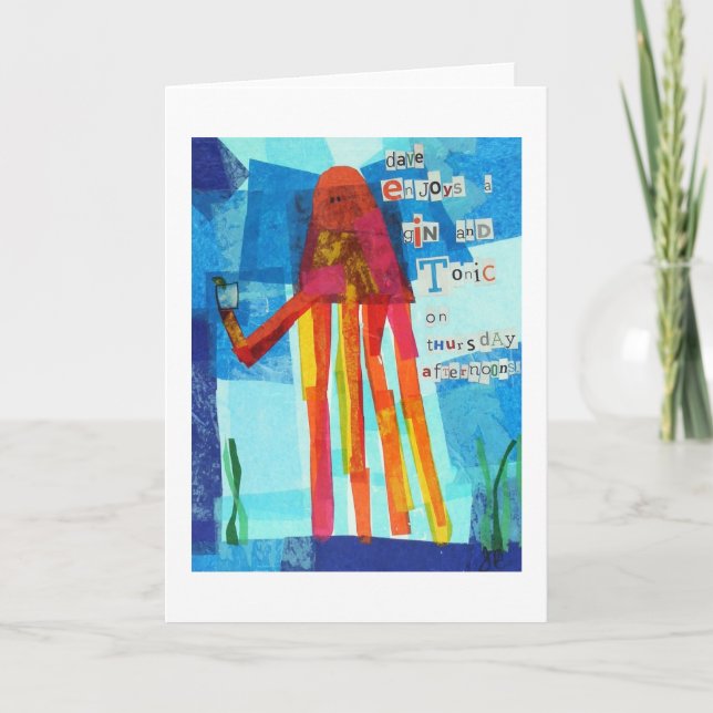 Dave genießt einen Gin Tonic Karte (Vorderseite)