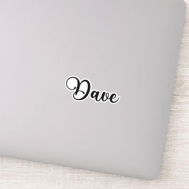 Dave Name - Handgeschriebene Kalligrafie Aufkleber (Detail)