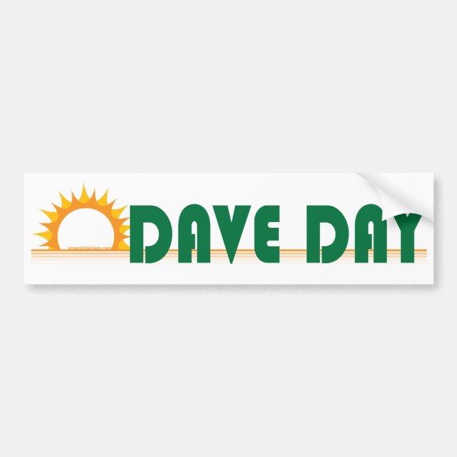 Dave-Tag (weiß) Autoaufkleber (Vorne)