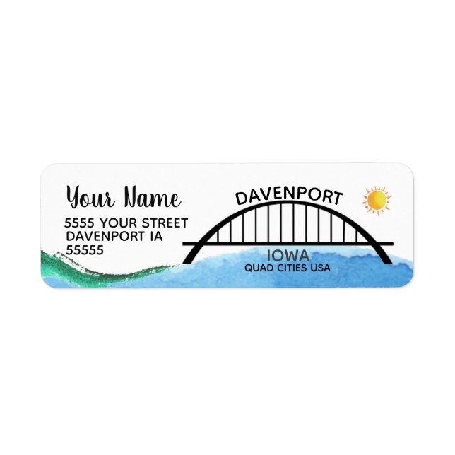 Davenport Iowa Address Labels (Vorne)