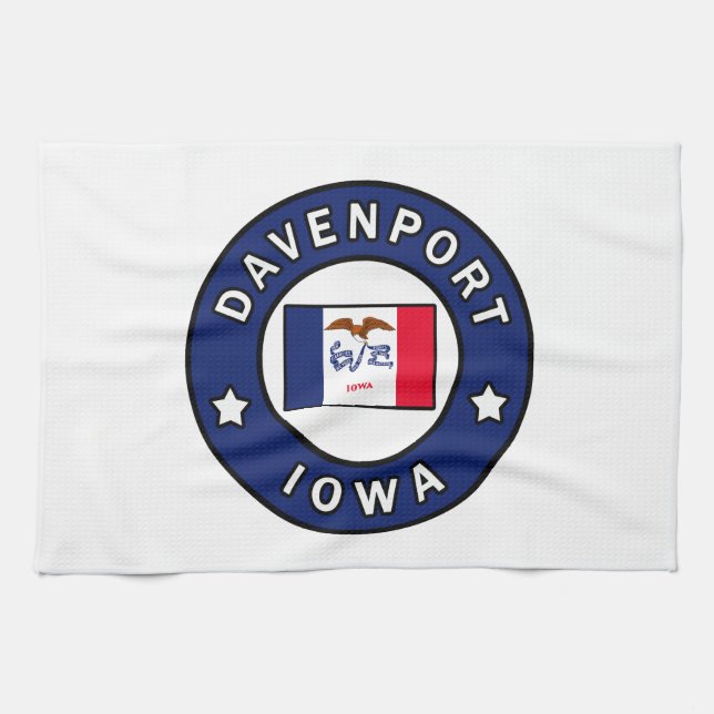 Davenport Iowa Geschirrtuch (Horizontal)
