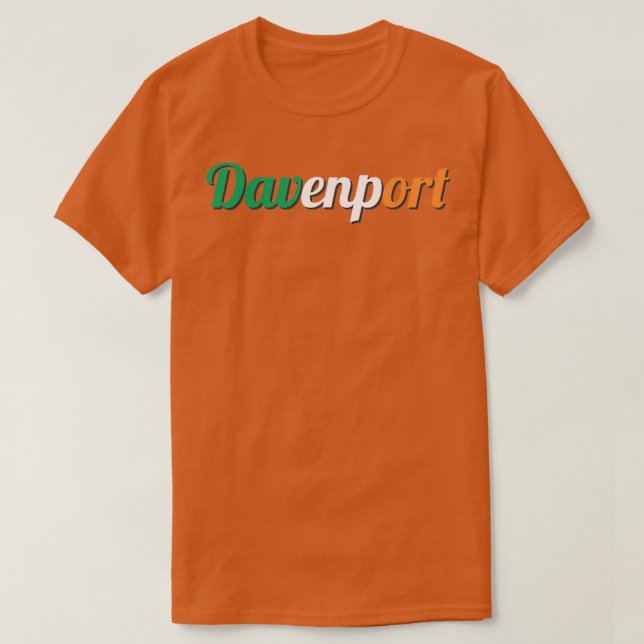 Davenport, Iowa Irland Flag Irish St T-Shirt (Design vorne)