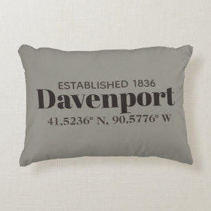 Davenport, Iowa koordiniert Kissen