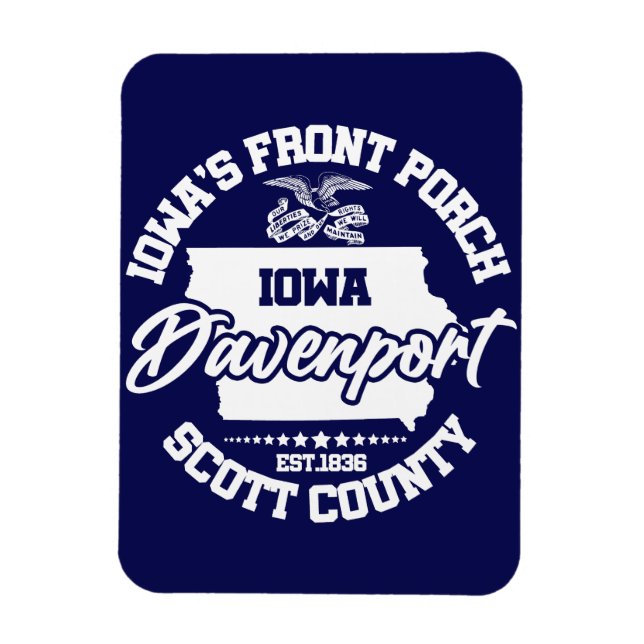 Davenport, Iowa Magnet (Vertikal)