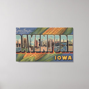 Davenport, Iowa (Mais) - große Buchstabe-Szenen Leinwanddruck