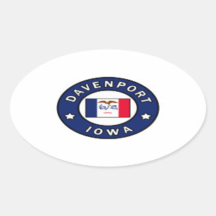 Davenport Iowa Ovaler Aufkleber