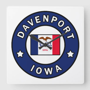 Davenport Iowa Quadratische Wanduhr