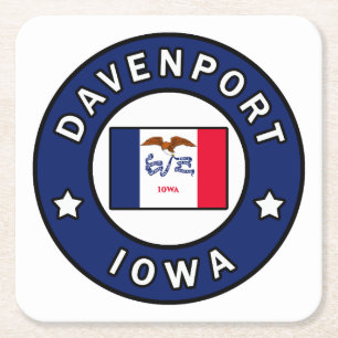 Davenport Iowa Rechteckiger Pappuntersetzer