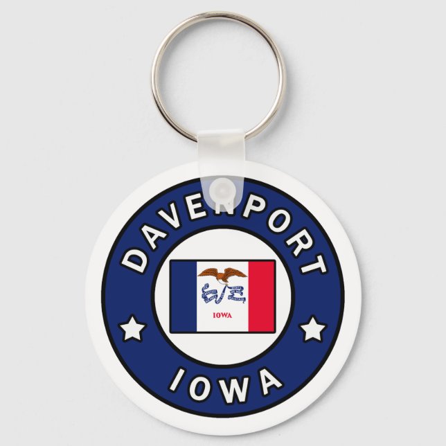 Davenport Iowa Schlüsselanhänger (Vorderseite)