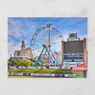 Davenport Iowa Skyline Postcard Postkarte