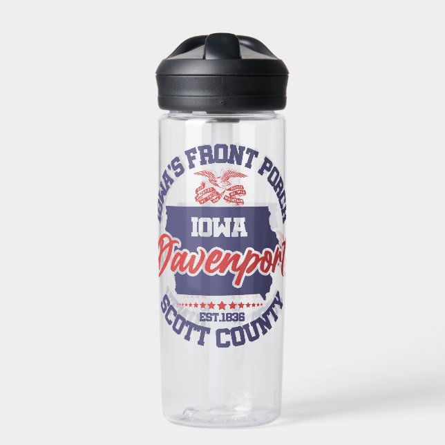 Davenport, Iowa Trinkflasche (Vorderseite)