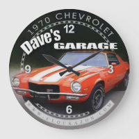 Dave's Garage 1970 Chevrolet Camaro Wall Uhr