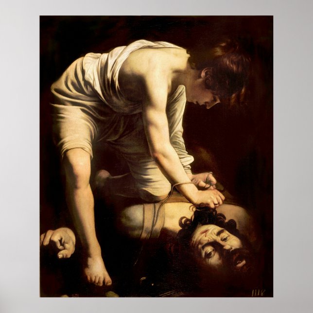 David and Goliath - Caravaggio c.1610 Poster (Vorne)